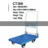 Jasmine FD300-DX Folding Blue PVC Platform Flat Bed Trolley 300k