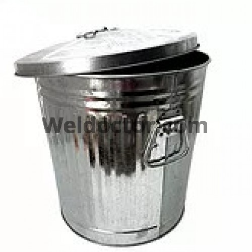 Galvanised Bin w/Cover