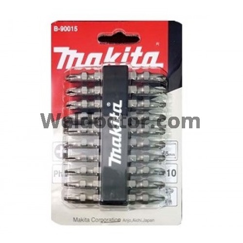 Makita B-90015 Screw Bit Set PH2 65MM, 10PC/Set  [B-90015]