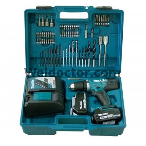 Makita DHP453RFX4, 2 X 18V 3.0AH LI-ION Cordless Hammer Drill Driver W/ 74PC Accessories  [DHP453RFX4]