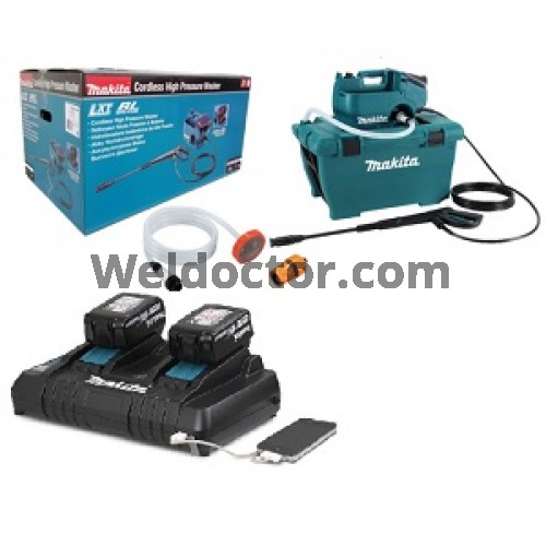 Makita DHW080ZK Cordless High Pressure Washer PLUS 2 X 18V 5.0AH LI-ION Battery & Dual Charger  [DHW080ZK + 2 X Battery & Dual Charger]