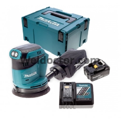 Makita DBO180Z 5"/125MM Cordless Polisher PLUS 1 X 18V 5.0AH LI-ION Battery And Charger With Compact Box  [DBO180Z PLUS Battery & Charger]